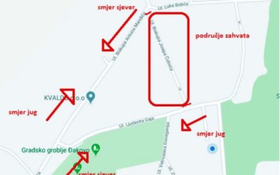 Privremena obustava prometa u Ulici biskupa Josipa Ćolnića