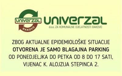 Novo radno vrijeme Univerzalove blagajne Parking