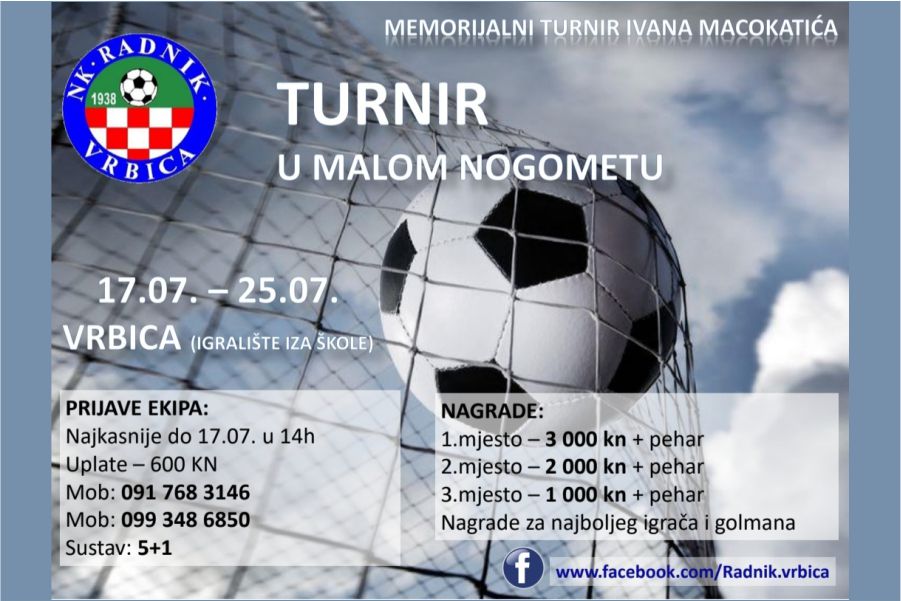 Memorijalni malonogometni turnir “Ivan Macokatić” u Vrbici