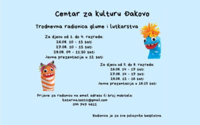 Trodnevna radionica glume i lutkarstva u Centru za kulturu