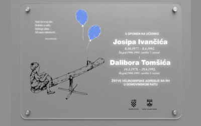 U čast 21 djetetu poginulom u Domovinskom ratu na području naše županije postavljeno 17 spomen-ploča u školama