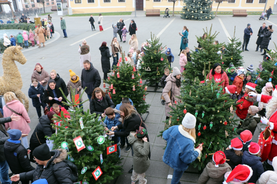 Najmlađi okitili božićne jelke na Strossmayerovom trgu