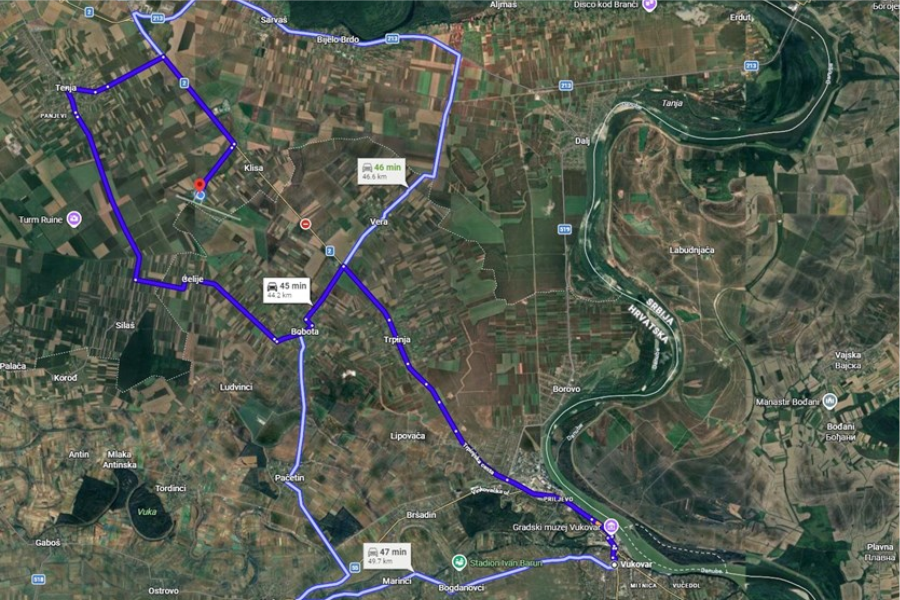 Obavijest putnicima u Zračnu luku Osijek: zatvorena dionica DC2 kod Klise – koristite obilazni pravac