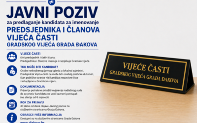 Objavljen Javni poziv za Vijeće časti Gradskog vijeća Grada Đakova